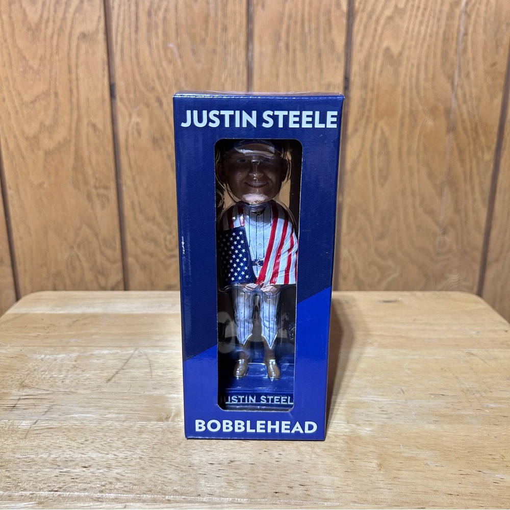 Chicago Cubs Justin Steele Bobblehead USA Flag Wrigley Field SGA 7/6/2024 NEW